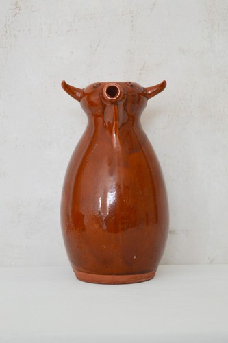 Vintage brown bull with - brown,