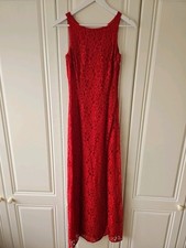 Red Lace Maxi Dress Size 8 Mylene KLASS