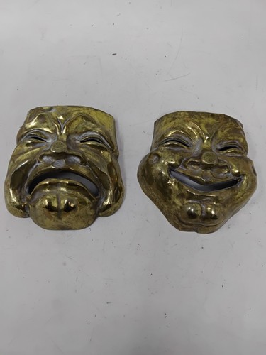 Vintage pair brass comedy - vintage, of