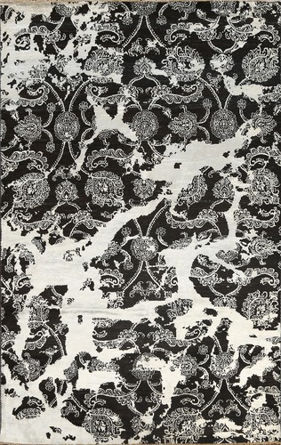 Black silver floral versace - black/,