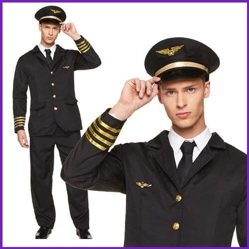 Mens airline pilot fancy dress - mens,
