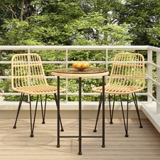 Garden Dining Set Black Steel