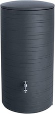 285L Rain Barrel with Child-Safe Lid & Brass Tap, Anthracite, Durable