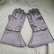 Vintage Motorcycle Gloves Gauntletts Faux Black Leather Size Large Wrist Adjust.
