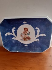 Dressing Table Vintage Tray/DIsh Blue With  Small Child Centrepiece