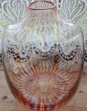 Hand Blown Art Glass Vase With