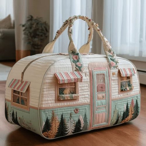 Quilted travel tote bag large - quilted,