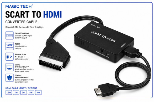 Scart hdmi converter with - to,