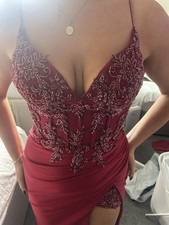 Burgundy prom dress - burgundy,