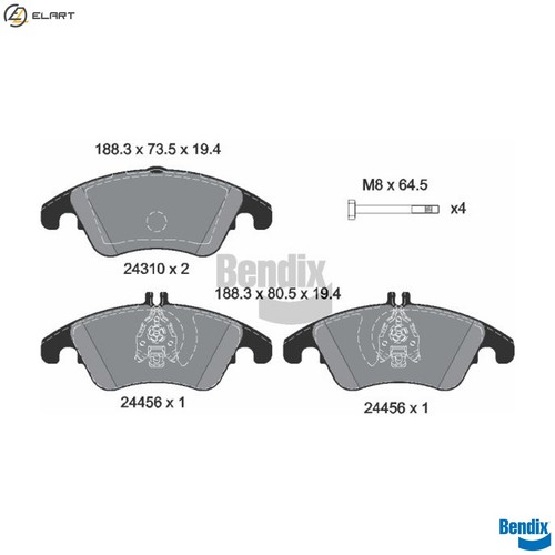 Brake pad set - set, disc
