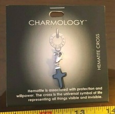 Pendant Charm Charmology cross Black Hematite Birthstone Star sign New