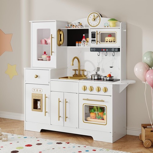 Wooden play kitchen for kids - wooden,