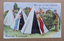 OLD POSTCARD MILITARY CAMP WOMEN SOLDIER UNIFORM ARTIST HUMOUR WAR  PS 16