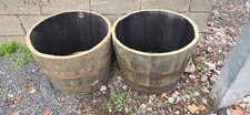Whisky Barrel 50cm Flower Pot Planter Whiskey Barrels Garden Patio FREE DELIVERY