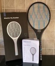 Bug Zapper Racket Mosquito Bat Fly Swatter Electric USB Rechargeable LED Light