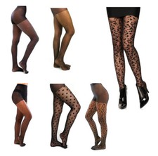 Polka Dot -Leopard Print Tights  Sparkly Lurex Semi Sheer Tights for Women Girls
