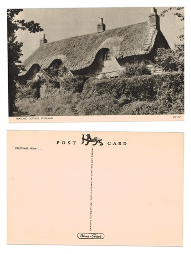 Postcard thatched cottage - thatched,