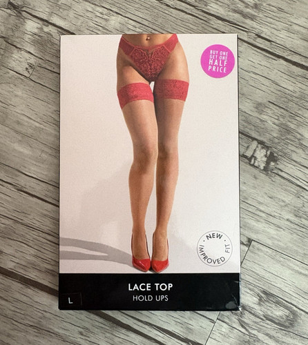 Women red lace - red, hold-up