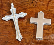 EXC. 925 Ornate SILVER CROSS and HALLMARKED B'ham 1896 SILVER CROSS/CRUCIFIX