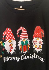 Men's UNBRANDED Black Cotton Blend Novelty Merry Christmas Jumper UKXL - CG W19