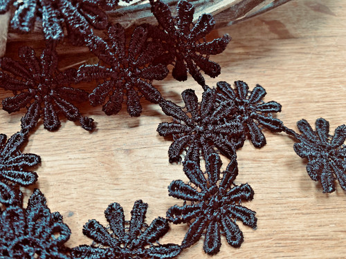 Large black guipure - large, lace