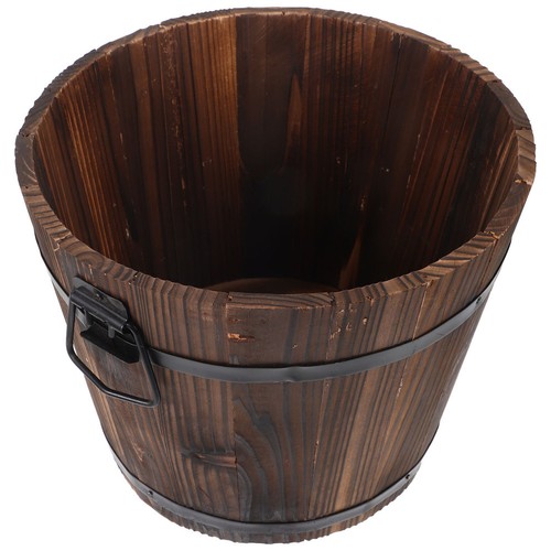 1pc solid wood bucket wooden - wood,