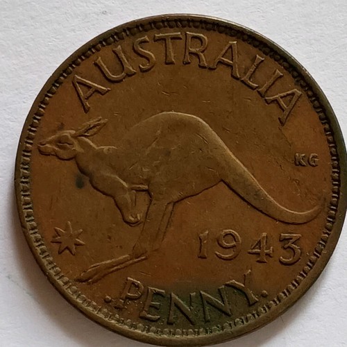 1943 australia one penny - one, coin