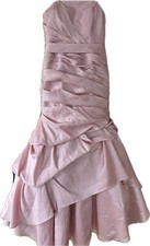 Ronald Joyce Pink Ruched Satin Fishtail Evening Bridesmaid Prom Dress UK 12