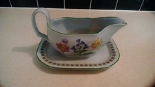 Spode Summer Palace Gravy Boat with Connected Underplate