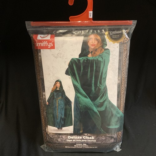 Green hooded cloak deluxe - green,