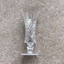 Vintage 20cm Tall Stuart Crystal Vase, Shaftsbury Pattern, excellent condition.