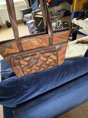 Brown tan patchwork - patchwork, leather