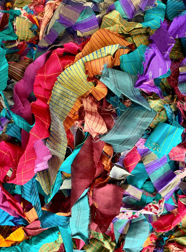 Sari silk ribbon loose bundle