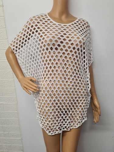 Womens white crochet - crochet, beach