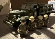 Lego Ww2 US Truck With 4 US And German Minifigures