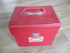 Vintage 7" Vinyl Record Storage Case Red plus 57 Single Records 50s 60s &70s