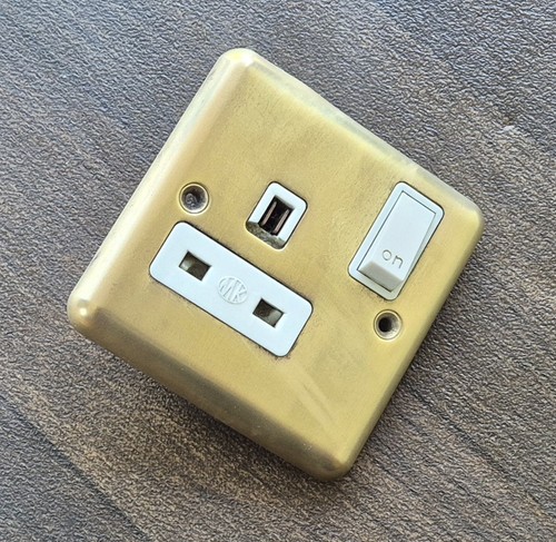 Vintage brass light switch - vintage,