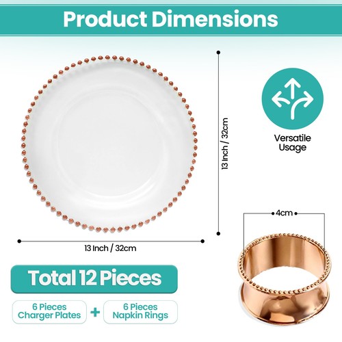 Glass charger plates with - plates,