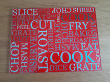 Acense Glass Worktop Saver, Toughened Glass, 40 x 30 cm.  Red & White Writing.