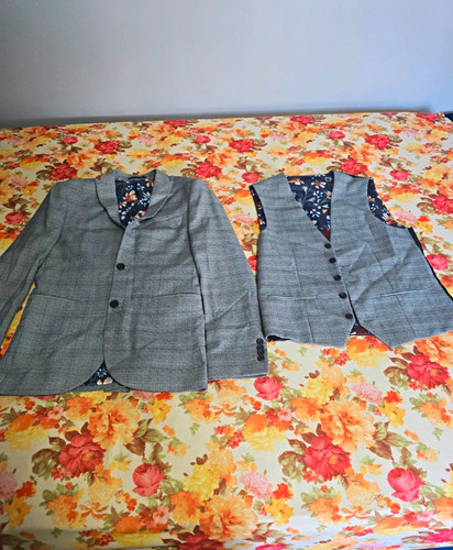 Next boys grey check - check, 2-piece