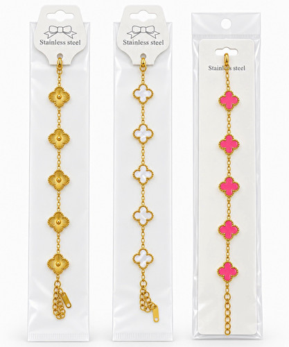 Stainless steel clover dangle - stainless,