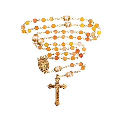 Matte stone yellow pearl beads - stone,