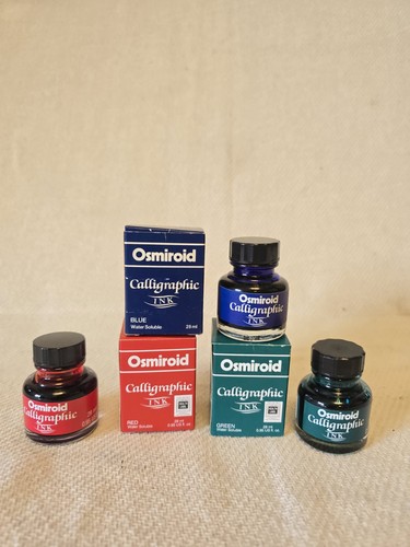 Osmiroid bottles of ink - bottles,