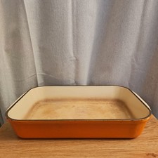 Le Creuset Cast Iron Oven Roasting Pan  Orange Volcanic 36cm With Handles