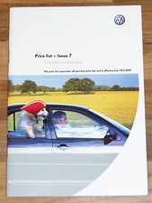 2002 VW RANGE PRICE LIST inc Golf GTI Lupo Polo Bora Passat W8 Beetle Sharan 