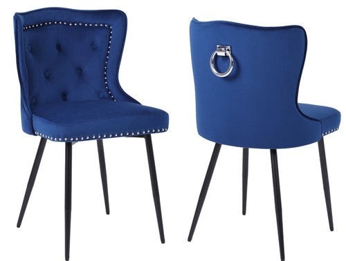 Blue velvet dining - velvet, chairs