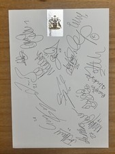 Hand Signed A4 Team Sheet -