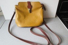 Vera Pelle small yellow and tan handbag leather Italian shoulder/crossbody