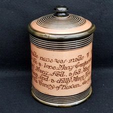rare Doulton Lambeth Kingsley Tobacco Jar with poem