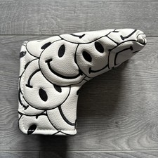 Smiley Face Golf Putter Head Cover - White - New